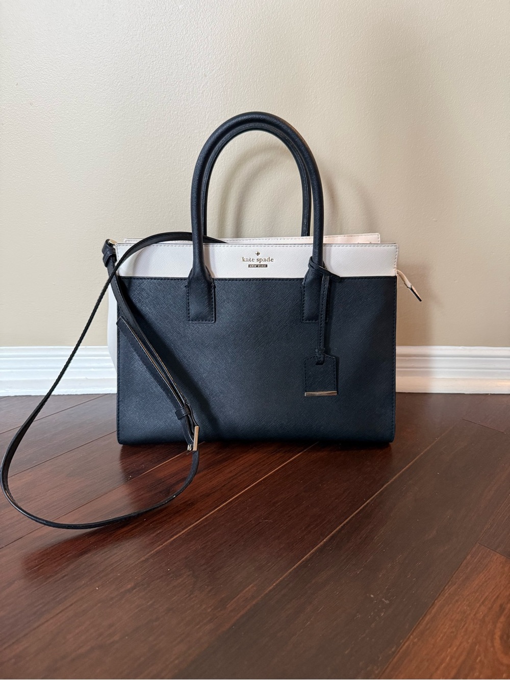 Kate Spade Cameron Street Color Block Candace Satchel – Black & White